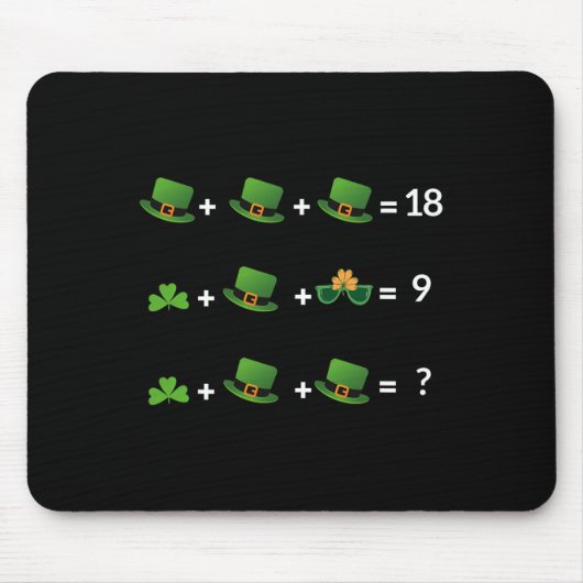 Lustige St. Patricks Day Mathe-Gleichung Lehrer  Mousepad (Vorne)