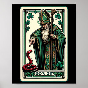 Lustige St Patricks Day Tarot Karte Go'n Git St Pa Poster