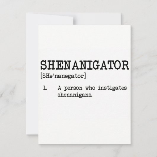 Lustige St. Patrick's Karte Shenanigator (Vorderseite)