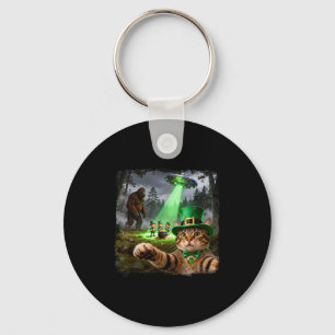 Lustige St. Patricks Katze Alien Bigfoot Glückspil Schlüsselanhänger