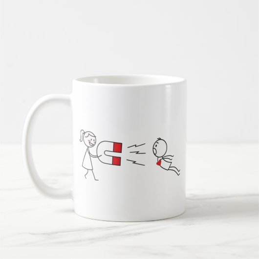 Lustige Stäbchenfigur Liebesmagnet Kaffee Tasse (Links)