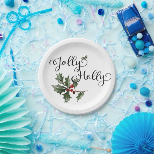 Lustige Stechpalme Pappteller (Party)