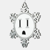 Lustige Steckdose Schneeflocken Zinn-Ornament (Rechts)