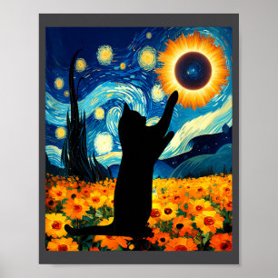Lustige Sternennacht Totale Sonnenfinsternis Poster