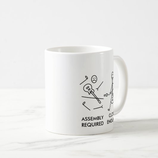 Lustige Stickman Gitarre Kaffeetasse (VorderseiteRechts)