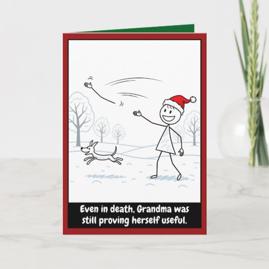 Lustige Stickman-Weihnachtskarte Karte (Vorderseite)