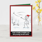 Lustige Stickman-Weihnachtskarte Karte (Gelbe Blume)