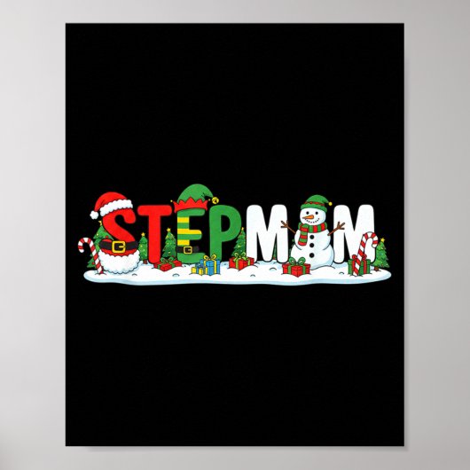 Lustige Stiefmutter Weihnachtsmann Elf Schneemann  Poster (Vorne)