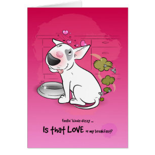 Lustige Stier-Terrier-Cartoon-Karte LIEBE