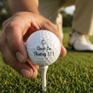 Lustige Stille Ich Denke Handschriftliche Typograf Golfball