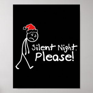 Lustige Stille Nacht Bitte Weihnachten Introvertie Poster