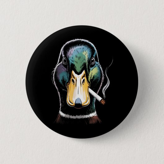 Lustige Stockente-Raucher-Meme Button (Vorderseite)