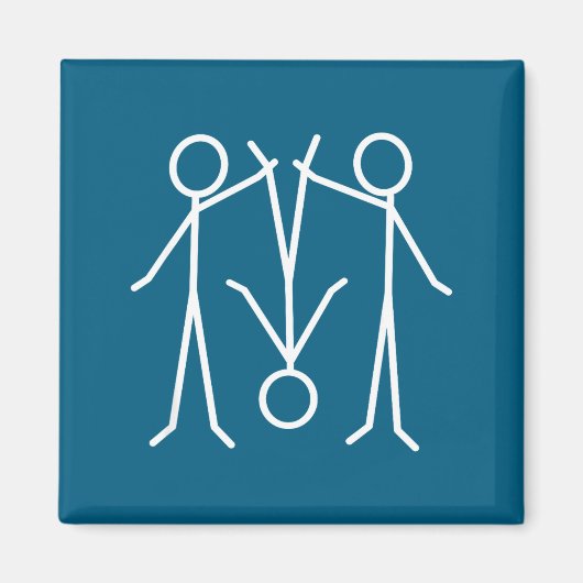 Lustige Stockfigur Magnet (Vorne)