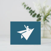 Lustige Stockfigur Papierflugzeug, benutzerdefinie Postkarte (Stehend Vorderseite)