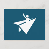 Lustige Stockfigur Papierflugzeug, benutzerdefinie Postkarte (Vorderseite)
