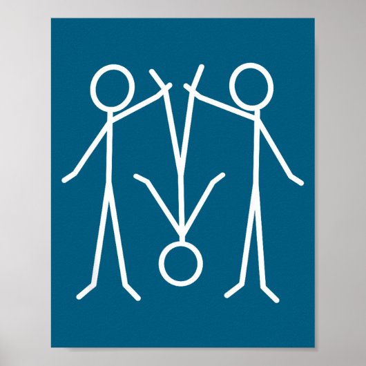 Lustige Stockfigur Poster (Vorne)