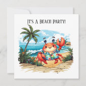 Lustige Strandkrabbenparty  Einladung (Vorderseite)