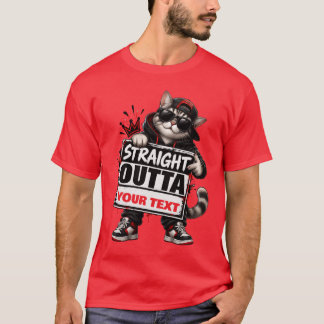 Lustige Straßenkatze Straight Outta Individuelles T-Shirt
