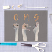 Lustige Strauß-Vogel-Aquarell-Illustration | OMG Seidenpapier (Handwerk)