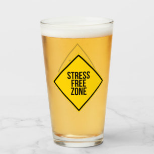 Lustige Stressfreie Zone Humor Trinkglas Glas