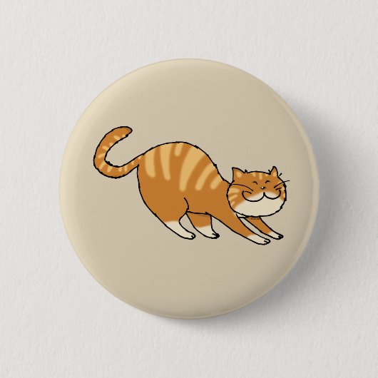 lustige Stretchkatze Button (Vorderseite)
