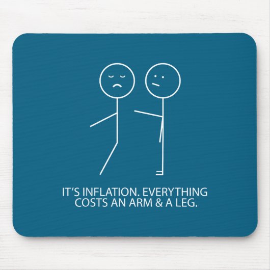 Lustige Strichmännchen-Inflation Kostet Ein Vermög Mousepad (Vorne)