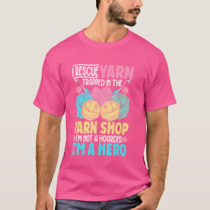 Lustige Strickgarn-Kunst für Frauen Mädchen Häkell T-Shirt