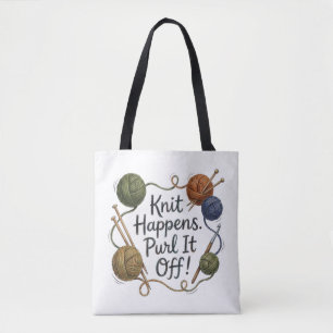 Lustige Stricktasche und Projektbag Tasche