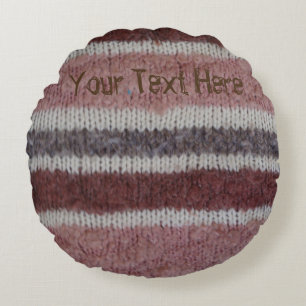 lustige Stripes aus Shabby Chic, braun und beige  Rundes Kissen