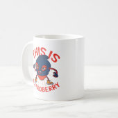 Lustige Stroberry-Masken-Fruchtkunst Kaffeetasse (Vorderseite Links)