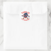 Lustige Stroberry-Masken-Fruchtkunst Runder Aufkleber (Tasche)