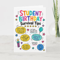 Lustige Student Uni Geburtstags-Survival-Tipps Kar