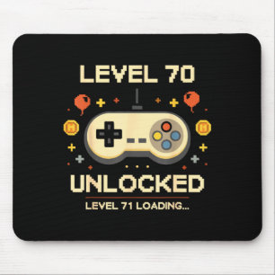 Lustige Stufe 70 freigeschaltetes Gamer 70. Geburt Mousepad
