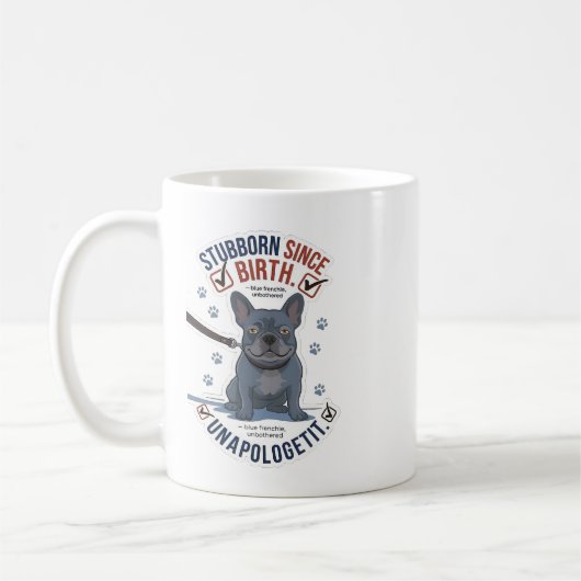 Lustige sture französische Bulldogge Hundemutter A Kaffeetasse (Links)