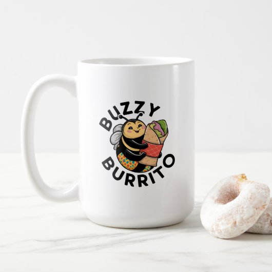 Lustige summende Burrito-Biene Kaffeetasse (Mit Donut)