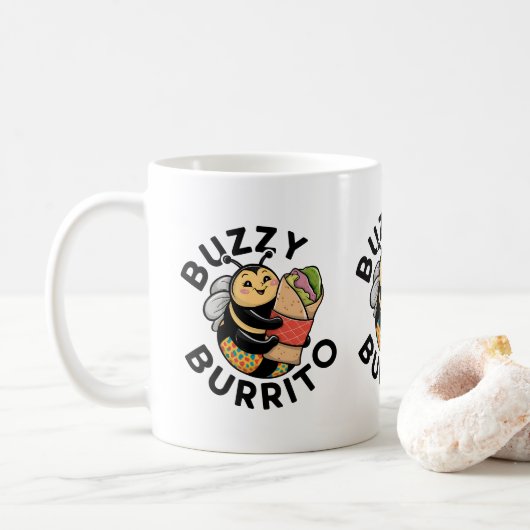 Lustige summende Burrito-Biene Kaffeetasse (Mit Donut)