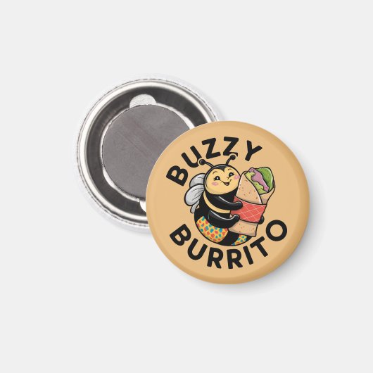 Lustige summende Burrito-Biene Magnet (Vorderseite/Rückseite)
