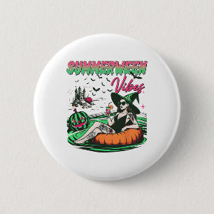 Lustige Summerween-Stimmung Kürbis Gruseliger Urla Button