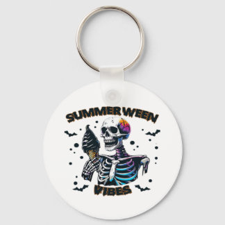 Lustige Summerween-Vibes Skelett Sommerferien Ic Schlüsselanhänger