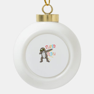 Lustige Super Faultier Superheld Dabbing Tanzbeweg Keramik Kugel-Ornament