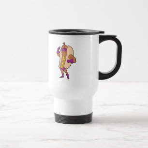 lustige Superheld-Hotdog-Figur Reisebecher