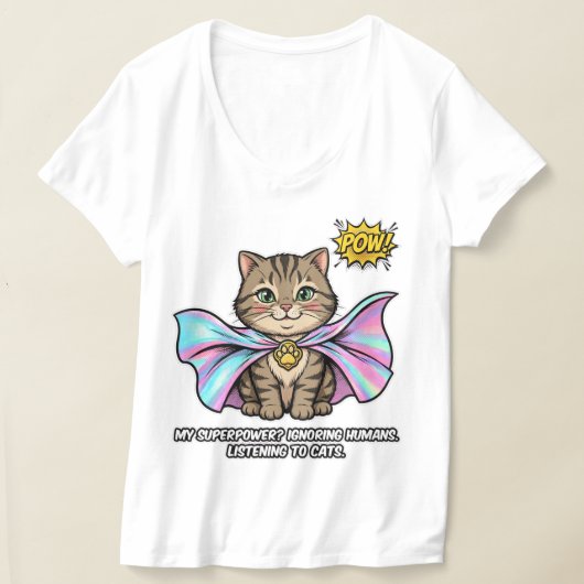 Lustige Superhelden-Katzenmutter-Comic - Menschen  T-Shirt (Ablage )