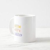 Lustige Supermama, Superfrau, total erschöpft Kaffeetasse (Vorderseite Links)