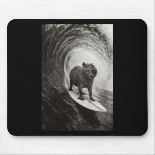 Lustige Surfen Capyra Selfie Auf Surfboard Strand Mousepad