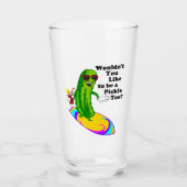 Lustige surfende Essiggurke Glas (Vorderseite)