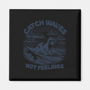 Lustige Surfer-Otter-Grafik-Novelties 90er Magnet