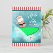 Lustige Surfer-Strand-Weihnachtskarten Feiertagskarte (Stehend Vorderseite)