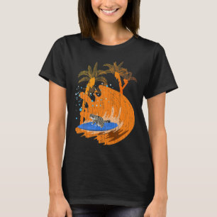 Lustige Surfer-Tier-Katze Surfboard Ozean Sportwel T-Shirt