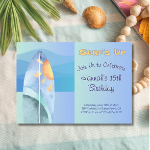 Lustige Surf's Up Geburtstagseinladung Einladung