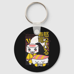 Lustige Sushi Karate Kämpfer Cartoon-Design Schlüsselanhänger